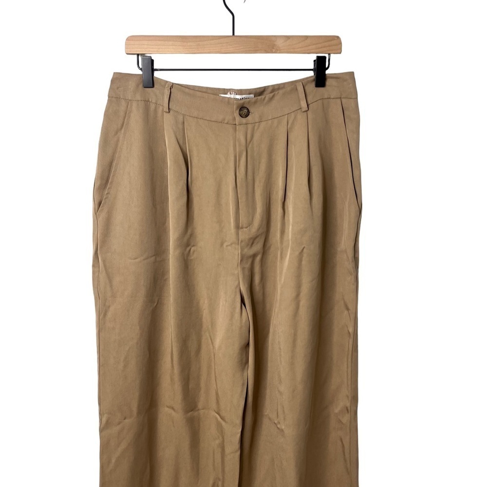 Reformation Mason Wide Leg Pants Size 12 Khaki Tan Trousers Tencel High Waist - Picture 5 of 10